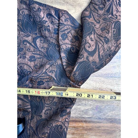 Joseph Ribkoff Trends Brown Floral Open Front Evening Jacket L - Picture 12 of 12